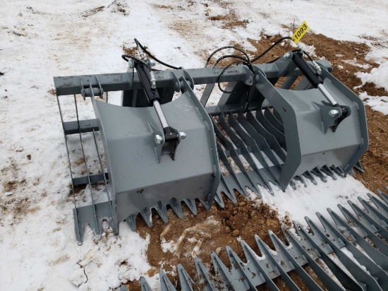 Unused 74" Skid Steer Rock & Brush Grapple