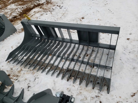 Unused 68" Skid Steer Rock Bucket