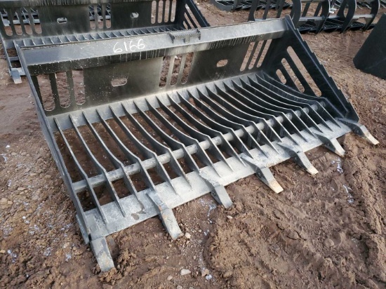 Unused 72" Skid Steer Rock Bucket W/ Teeth