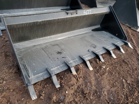 Unused 80" Skid Steer Bucket W/ Teeth