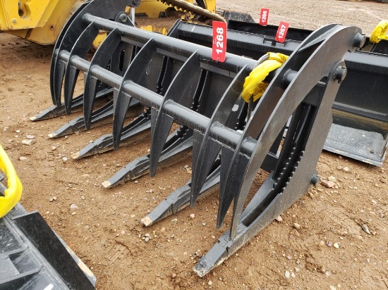 Unused 68" Skid Steer Log/brush Grapple Rake