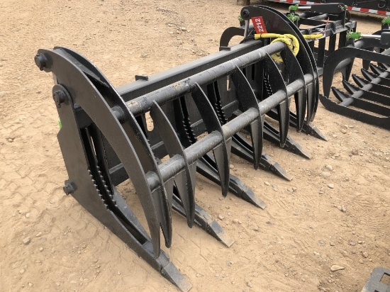 Unused 68" Skid Steer Brush And Log Grapple