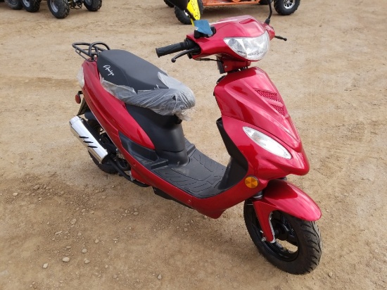 50 Cc Red Moped