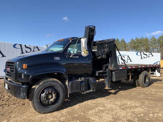 1997 Gmc C6500 Crane Flatbed Truck
