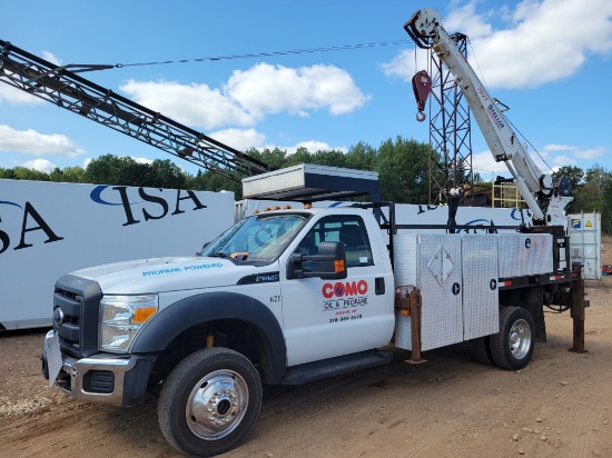 2012 Ford F550 4x4 Propane Flatbed Truck