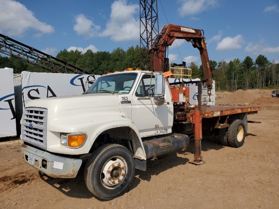 1997 Ford F800 Flatbed W/crane