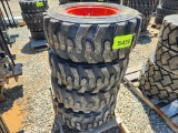 (4) Forerunner 12-16.5 Skid Steer Tires W/ Rims