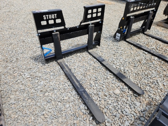 Unused Stout 48" Walk-through Pallet Forks