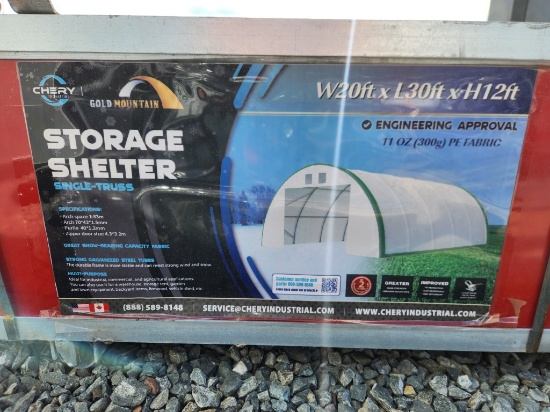 Unused 20'x30'x12' Storage Shelter