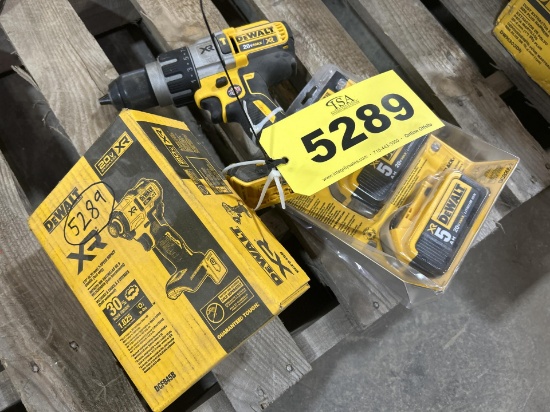 Unused Dewalt Drill, Impact, And (2) Batteries