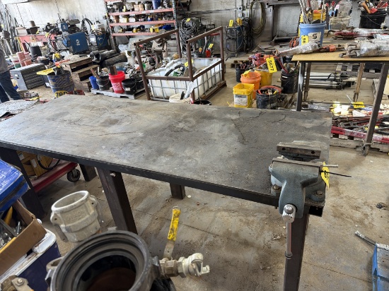 8'x3'x3' Steel Workbench W/ Vise