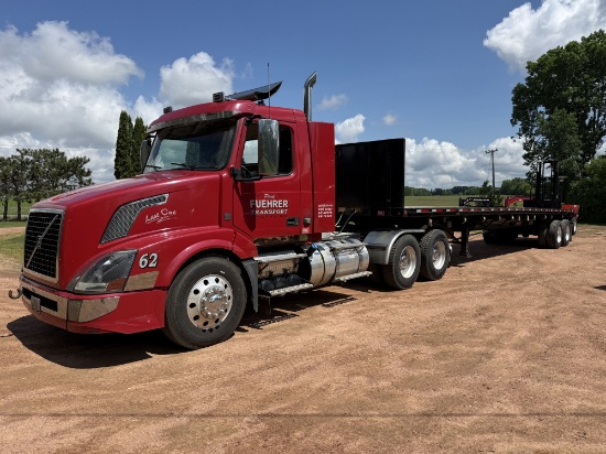 2016 Volvo Vnl Day Cab Truck W/ Trailer And Piggy Back Forklift