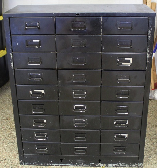 Metal Black File Cabinet with 27 Drawers 30 x 13 x 38 No Shipping