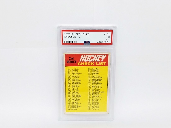 1970 O-Pee-Chee Hockey Checklist #2 PSA 1.5 FR , (Undergraded!) Tough High Book Card