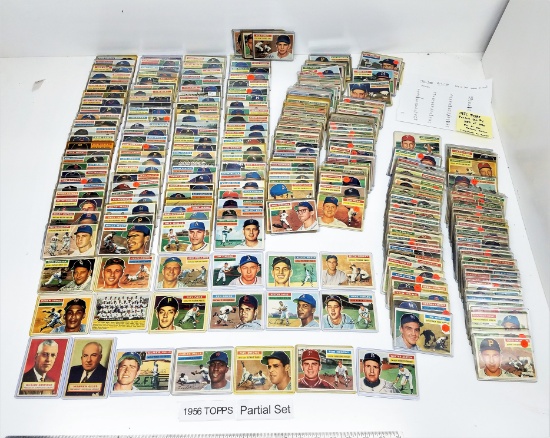 lot of (289) 1956 TOPPS Baseball cards, partial set. NO DUPLICATES. 289 out of 340 cards, EX to NMT,