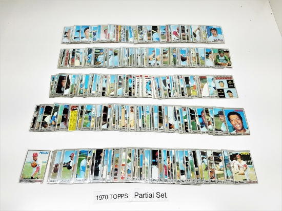 Lot of (304) 1970 TOPPS baseball Partial Set, range 1-720, no dups, contains 71 of 84 HIGH numbers,