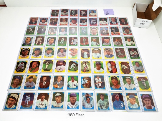 lot of (75) 1960 FLEER baseball near-full set. Missing 4 cards, NM Incl. Gehrig, Mathewson, Cy Young