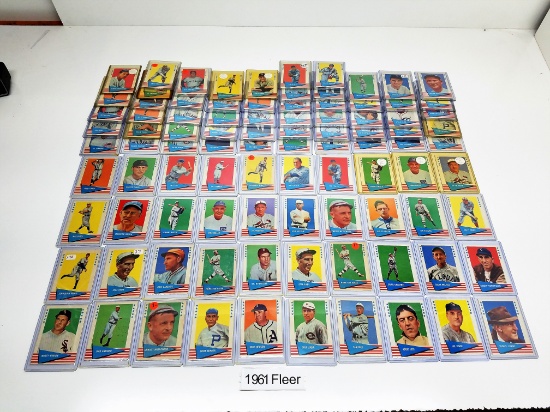 lot of (93) 1961 FLEER Baseball Greats, incl Stars, 2 x Mathewson, some dups, Trispeaker, Rogers, Ho