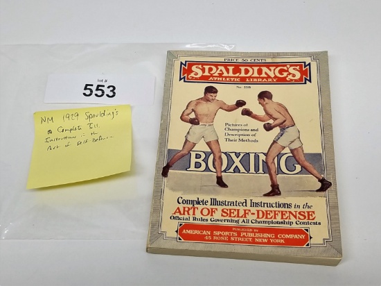 1929 Spaulding's Complete Illustrated Introduction in the Art of Self Defense "boxing" book. Near mi