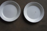 2 White Corelle Plates