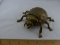 Chinese Brass Beetle Incense  Burner Back Flips Open