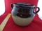 Crock pot 2 Tone Classic Brown and Beige 6 inch Tall  6 Inch Wide