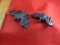 Zuni Hand Carved Stone Figurines Bat with Red Eyes