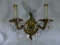 Spanish Crystal Cast Brass Wall Sconces