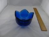 Blue Hobnail Vase, Tulip Style Flower Dish, rackle Glass Vase