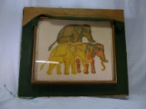 DK Green,3 Elephants Painting