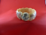 Antique 1800's Japanese Netsuke Cat Bracelet