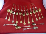 Vintage Gold Looking Spoons, Palm Trees 7, Flowers, 5, Camel 12 Designs