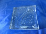Collectable Swan Square Clear Glass Possibly Murano Artist