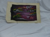 Vintage Japanese Silk Artwork  Land Scape Scene