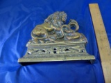 Bronze Lion Fighting Snake Plaque