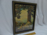 Picture of 2 Girls on a  Hill Next to Tree Framed 14