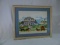 Embroidery Horse With Wagon Picture Wood Framed
