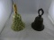 Mexican Brass Bell , Clear Glass Christmas Bell