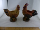 Roosters And Chicken Matching Candle Holders, Rooster And Chicks Partylite
