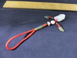 Chinese Jade And Red Rope Book Marker