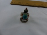 Vintage Tribal Ringturquoise And Silver