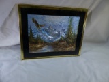 Eagle And Cabin Foil Art Picture