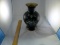 Antique Japanese Cloisonn‚ Vase Pearl Inlay, Metal Body Brass Flared Top