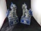 Pair Of Japanese Antique Porcelain, Blue And White Guard Foo Dogs 9