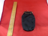 Women Black Change Purse Gold Colored Trim And Gold Material Inside