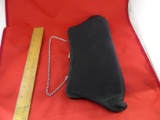 Black Purse With Silver Colored Leaf Clasp