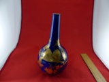 Vase Blue And Gold Inlay With Bird And Flowers Carlton Ware W&r Stoke On Trenton England 8