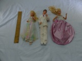 Collectable Dolls, 2 Barbie, 1 Ken Dolls And 3 Barbie Outfits, 2 Ken Oufits