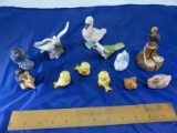 12 Birds Multiple Species, Seagull, Canary, Duck Hawk Goose, Wood, Ceramic And More