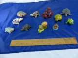 Figurines 11 Assorted Turtles, 1 Navajo Hand Painted, 1 Cat Mex 323 Hand Painted